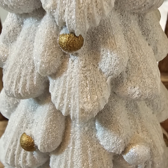Iced Frosted Gingerbread  White Christmas Trees Decor 4 X 10" ~ Set Of 2 - Picture 2 of 3